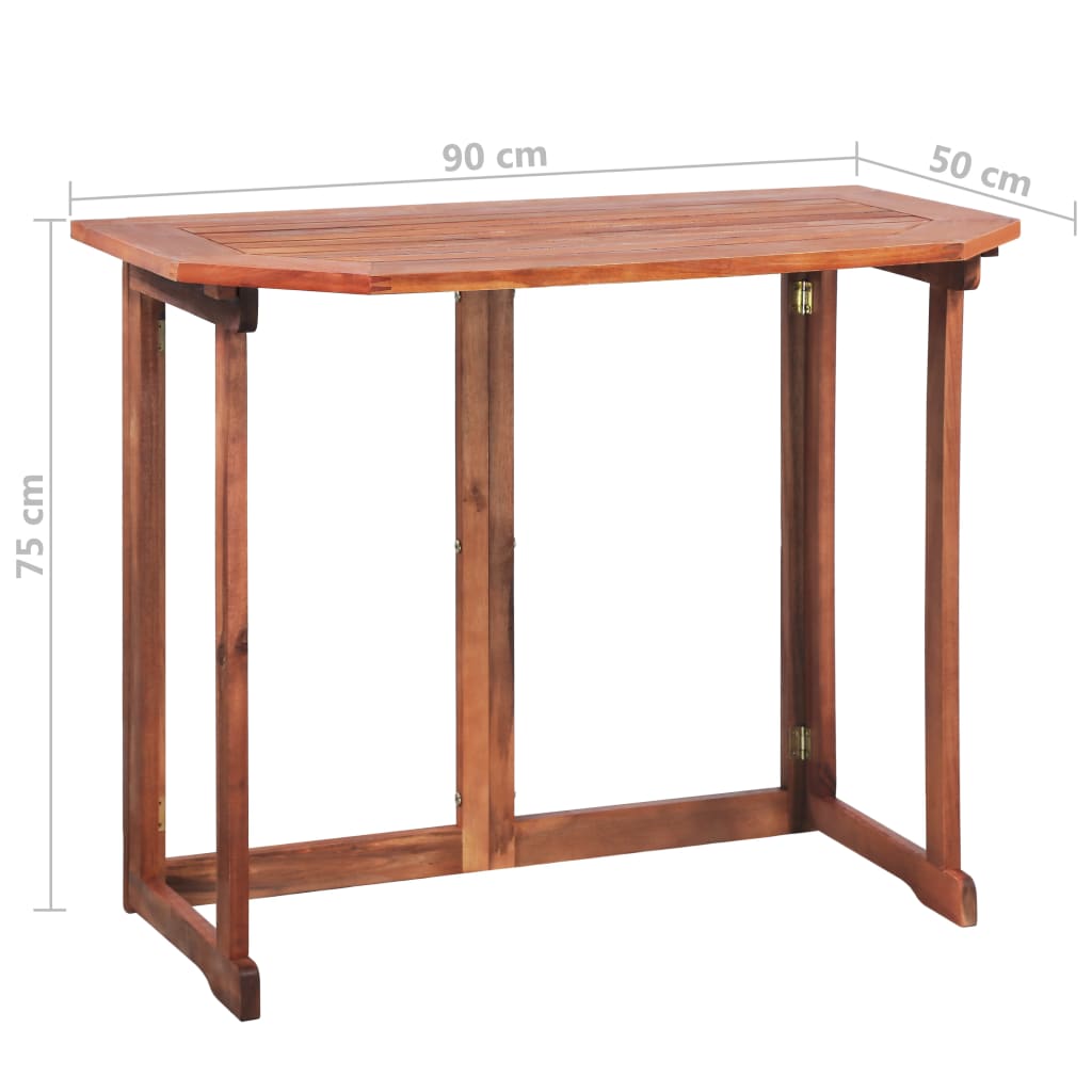 Set mesa y sillas bistró de jardín 2 pzas madera maciza acacia