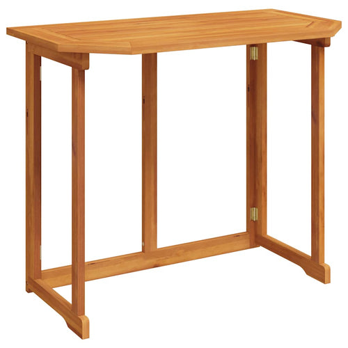 Solid acacia wood bistro patio table 90x50x75 cm