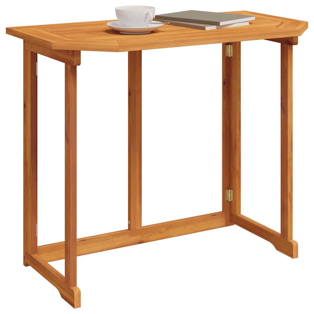 Mesa para terraza bistró madera maciza de acacia 90x50x75 cm