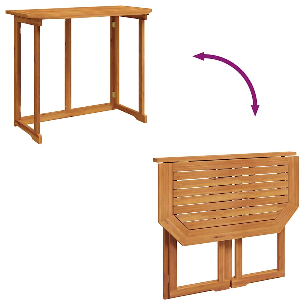 Mesa para terraza bistró madera maciza de acacia 90x50x75 cm