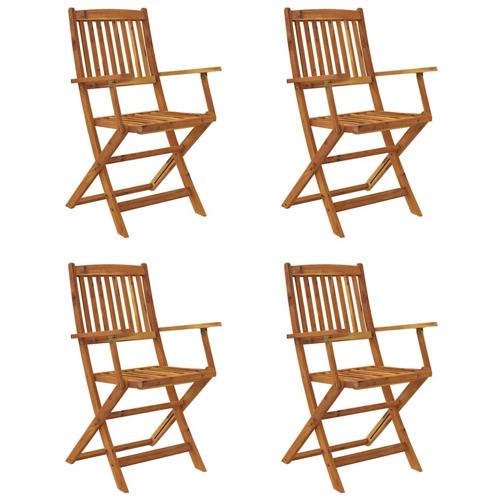 Set comedor de jardín plegable 5 piezas madera maciza de acacia
