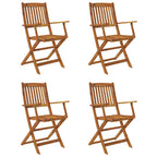 Set comedor de jardín plegable 5 piezas madera maciza de acacia