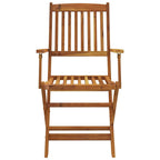Set comedor de jardín plegable 5 piezas madera maciza de acacia