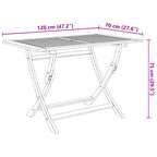 Set comedor de jardín plegable 5 piezas madera maciza de acacia