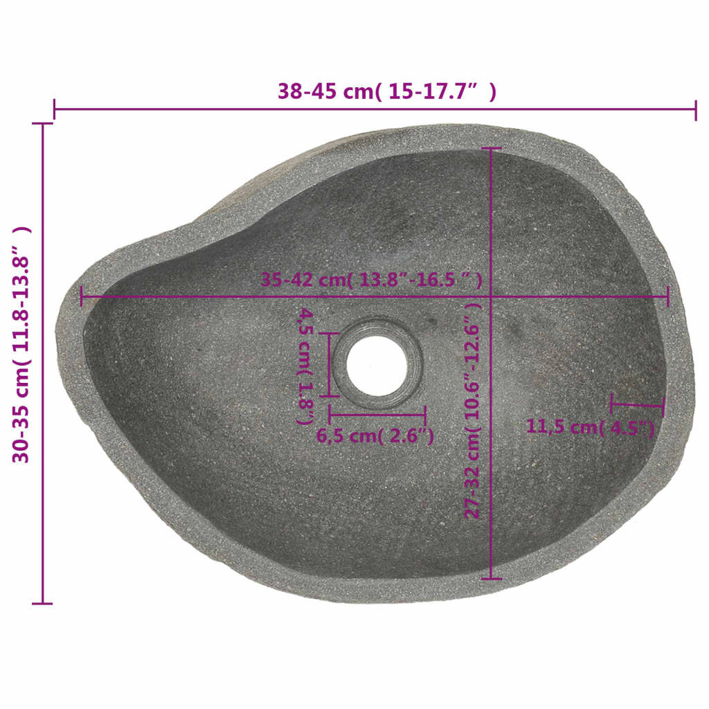 Mueble tocador madera teca maciza con lavabo de piedra de río