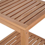 Estantería de baño 4 niveles madera teca maciza 42x42x165 cm