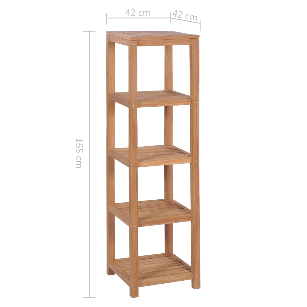 Estantería de baño 4 niveles madera teca maciza 42x42x165 cm