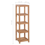 Estantería de baño 4 niveles madera teca maciza 42x42x165 cm