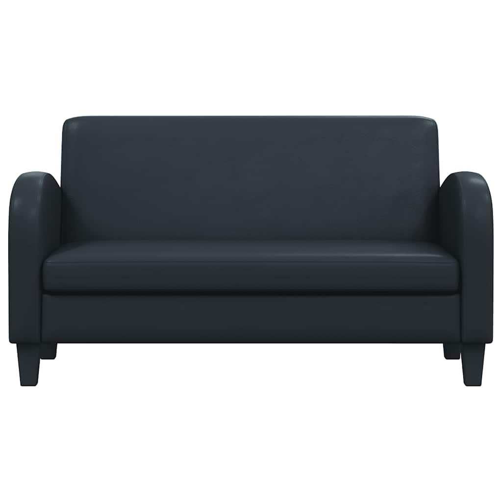 Conjunto de sofás 2 piezas cuero sintético negro