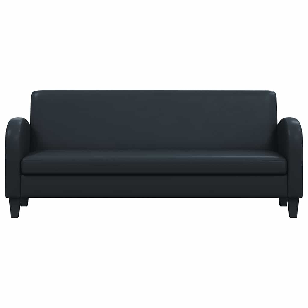 Conjunto de sofás 2 piezas cuero sintético negro