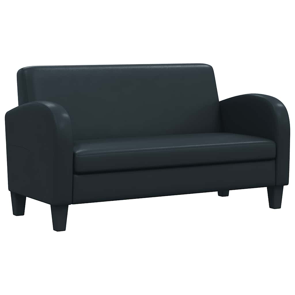 Conjunto de sofás 2 piezas cuero sintético negro