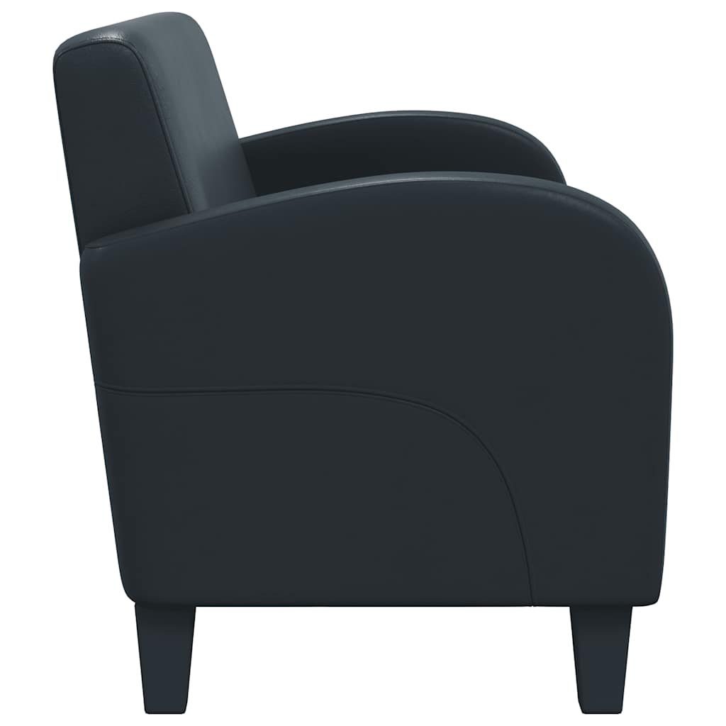 Conjunto de sofás 2 piezas cuero sintético negro