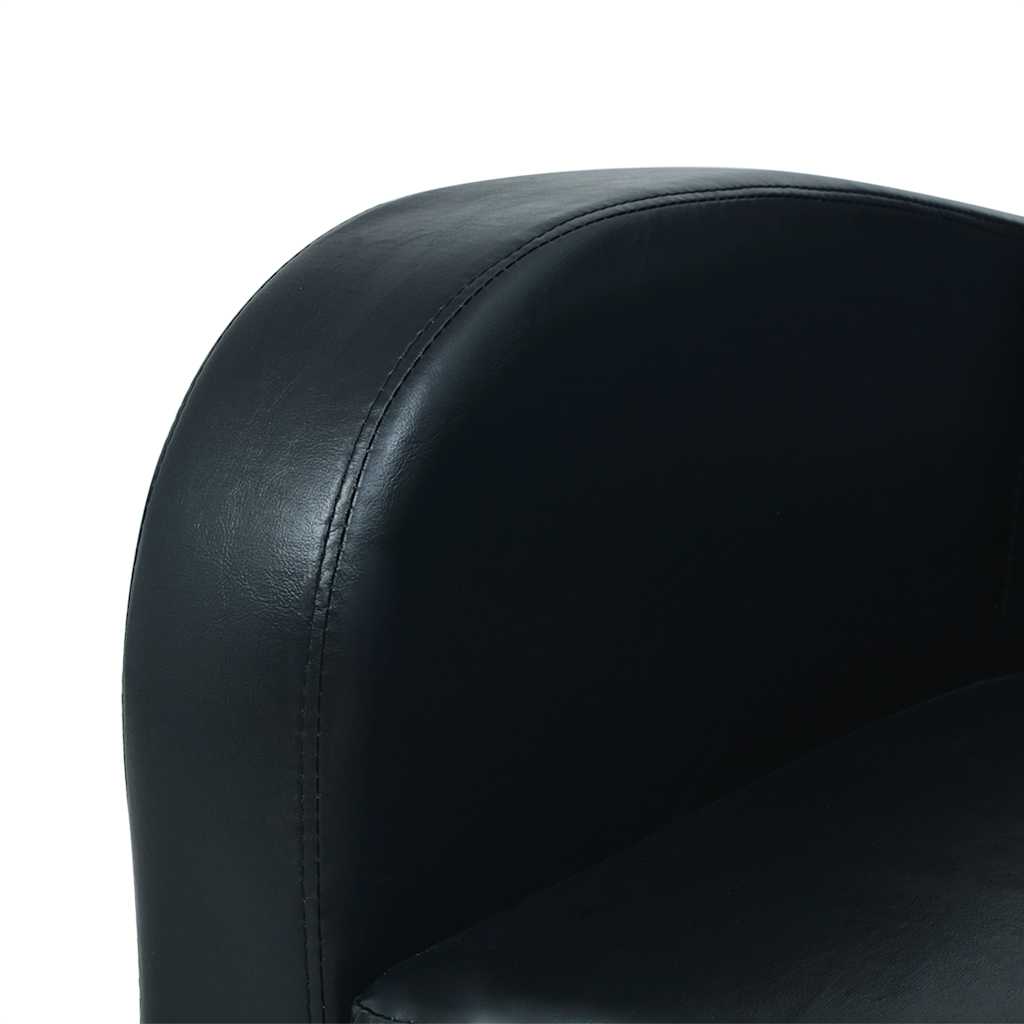 Conjunto de sofás 2 piezas cuero sintético negro