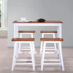 Juego de mesa alta y taburete de cocina 5 pzas madera maciza
