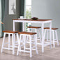 Conjunto de mesa alta e banco de cozinha, 5 peças, madeira maciça