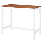 Set mesa y sillas de bar 3 piezas madera maciza marrón y blanco