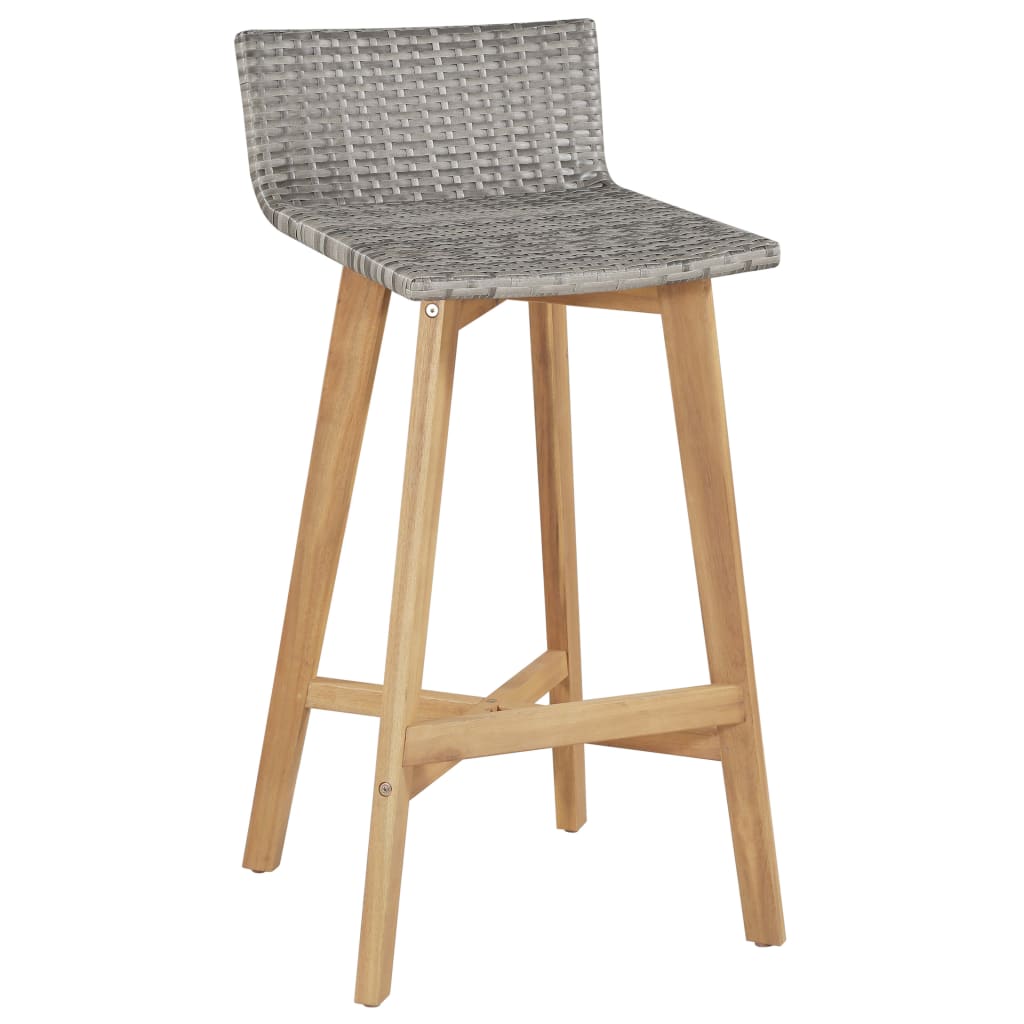 Taburetes de cocina 2 unidades madera maciza acacia