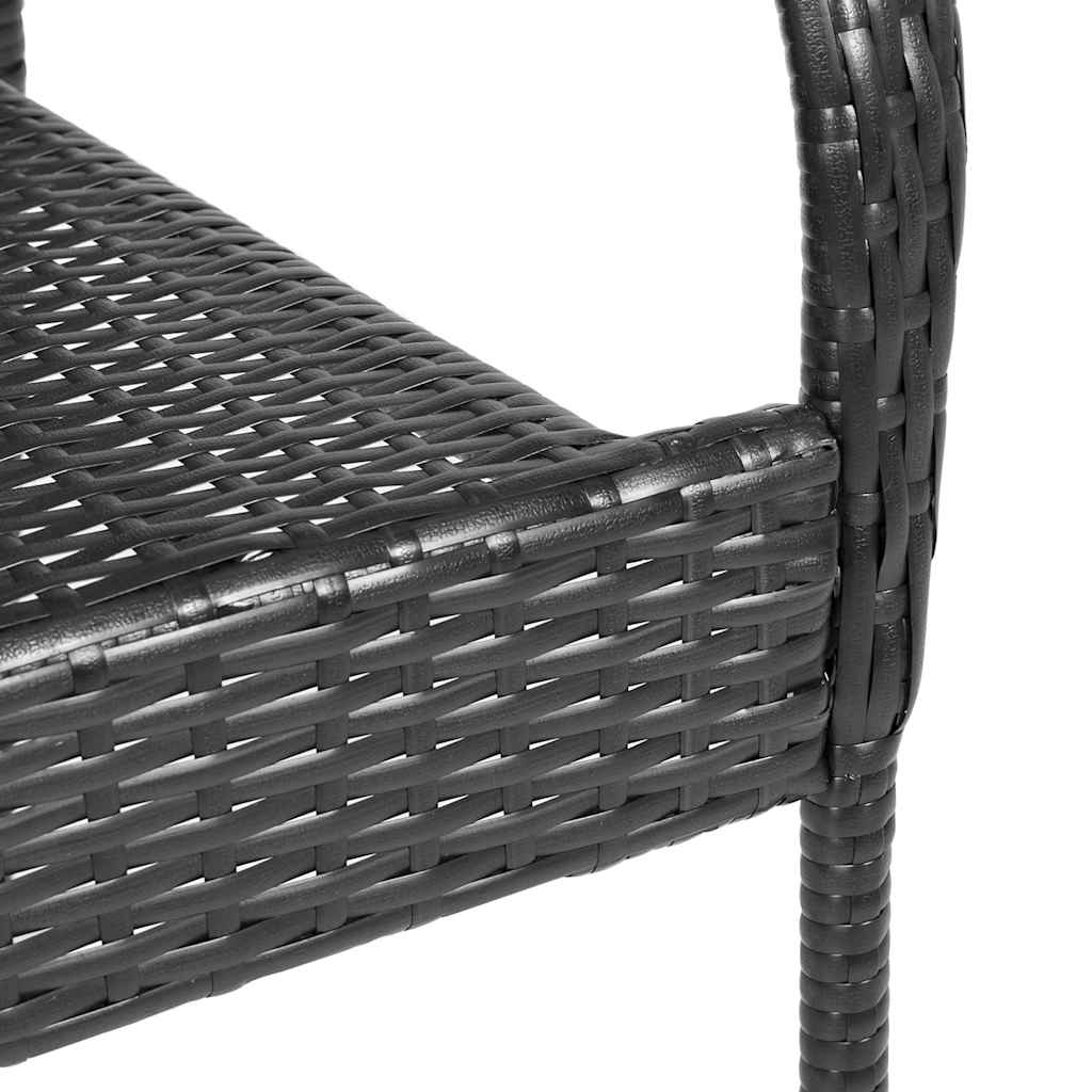 Sillas de jardín apilables 2 unidades ratán sintético negro