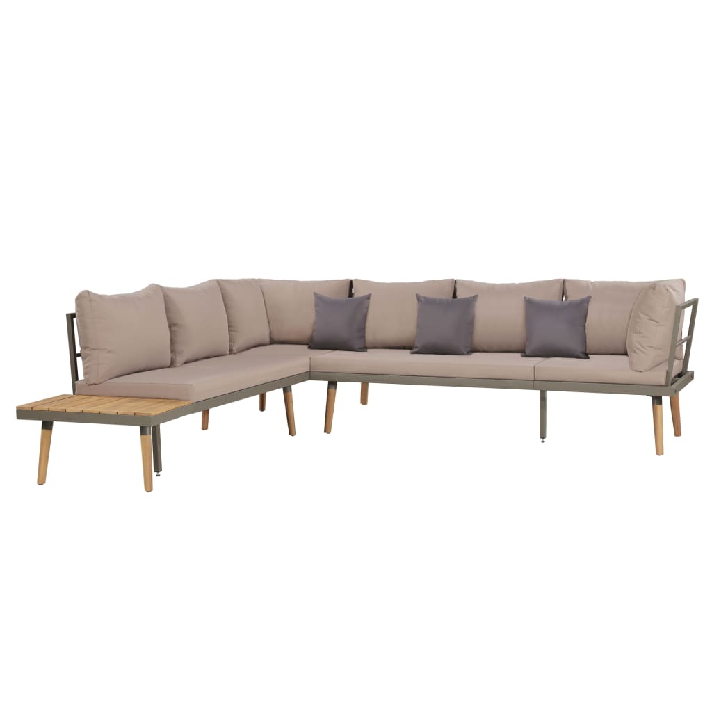 Juego muebles de jardín 4 piezas y cojines madera maciza acacia