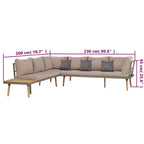 Juego muebles de jardín 4 piezas y cojines madera maciza acacia