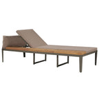 Tumbona con cojines madera maciza de acacia marrón