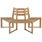 Banco de árbol hexagonal medio madera maciza de acacia 160 cm