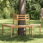 Banco de árbol hexagonal medio madera maciza de acacia 160 cm