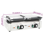 Grill parrilla estriada doble 3600 W 57x30,5x20 cm