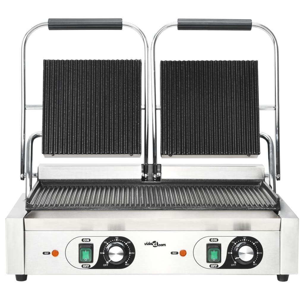 Grill parrilla estriada doble 3600 W 57x30,5x20 cm