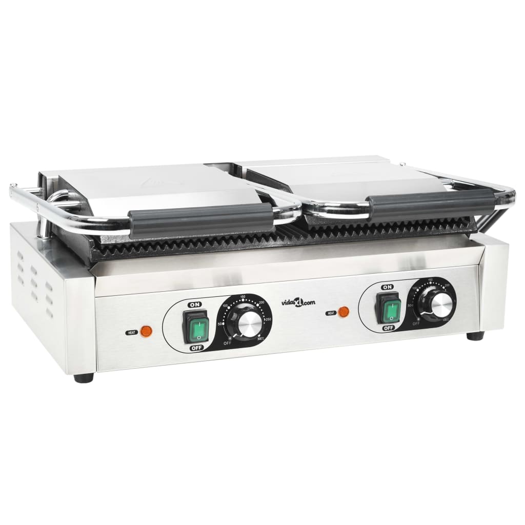 Grill parrilla estriada doble 3600 W 57x30,5x20 cm