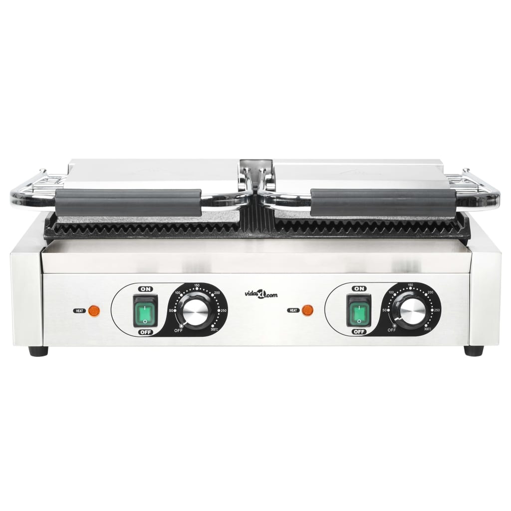 Grill parrilla estriada doble 3600 W 57x30,5x20 cm