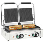 Grill parrilla estriada doble 3600 W 57x30,5x20 cm