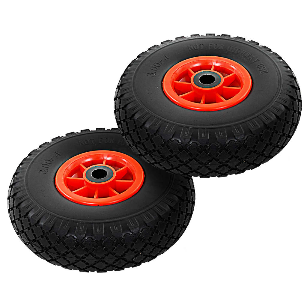 Ruedas de carretilla 4 uds PU macizo 3.00-4 (245x82)