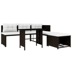 Set de muebles de jardín 4 piezas ratán sintético marrón
