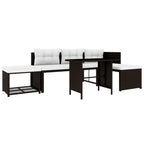 Set de muebles de jardín 4 piezas ratán sintético marrón