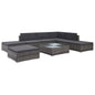 8-piece garden sofa set with cushions grey synthetic rattan