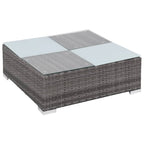 Set de sofás de jardín 8 piezas y cojines ratán sintético gris