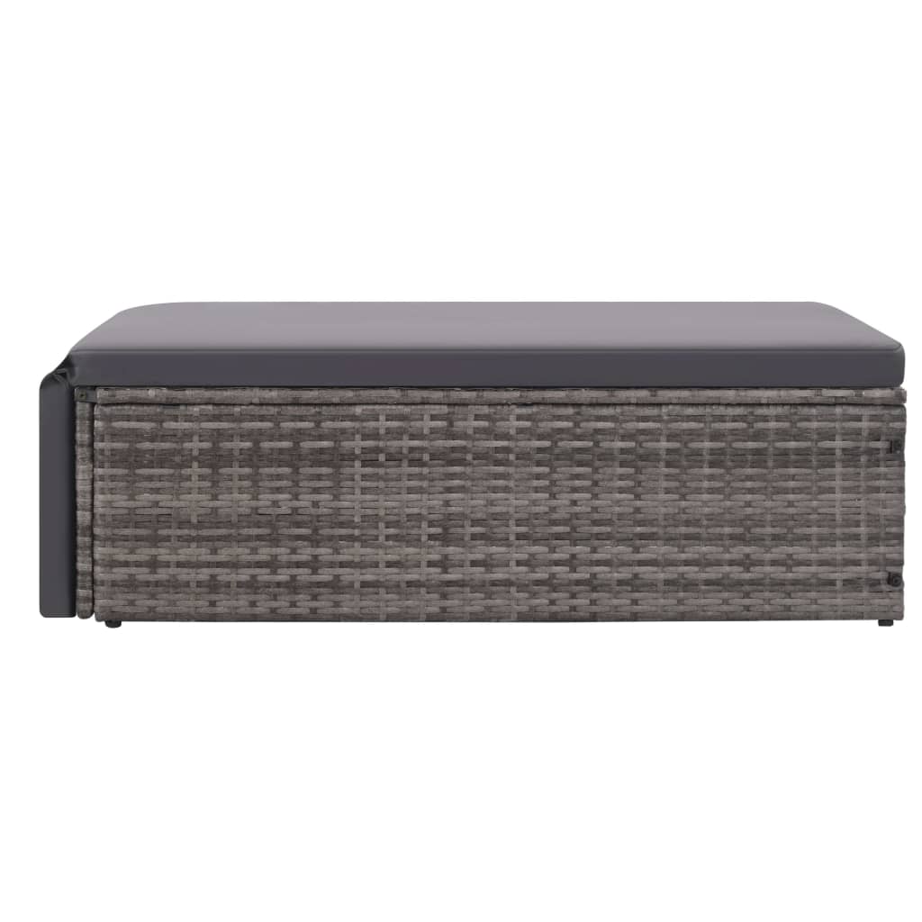 Set de muebles de jardín 2 pzas y cojines ratán sintético gris