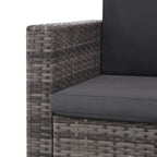 Set de muebles de jardín 2 pzas y cojines ratán sintético gris