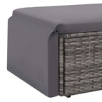 Set de muebles de jardín 2 pzas y cojines ratán sintético gris