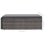 Set de muebles de jardín 2 pzas y cojines ratán sintético gris