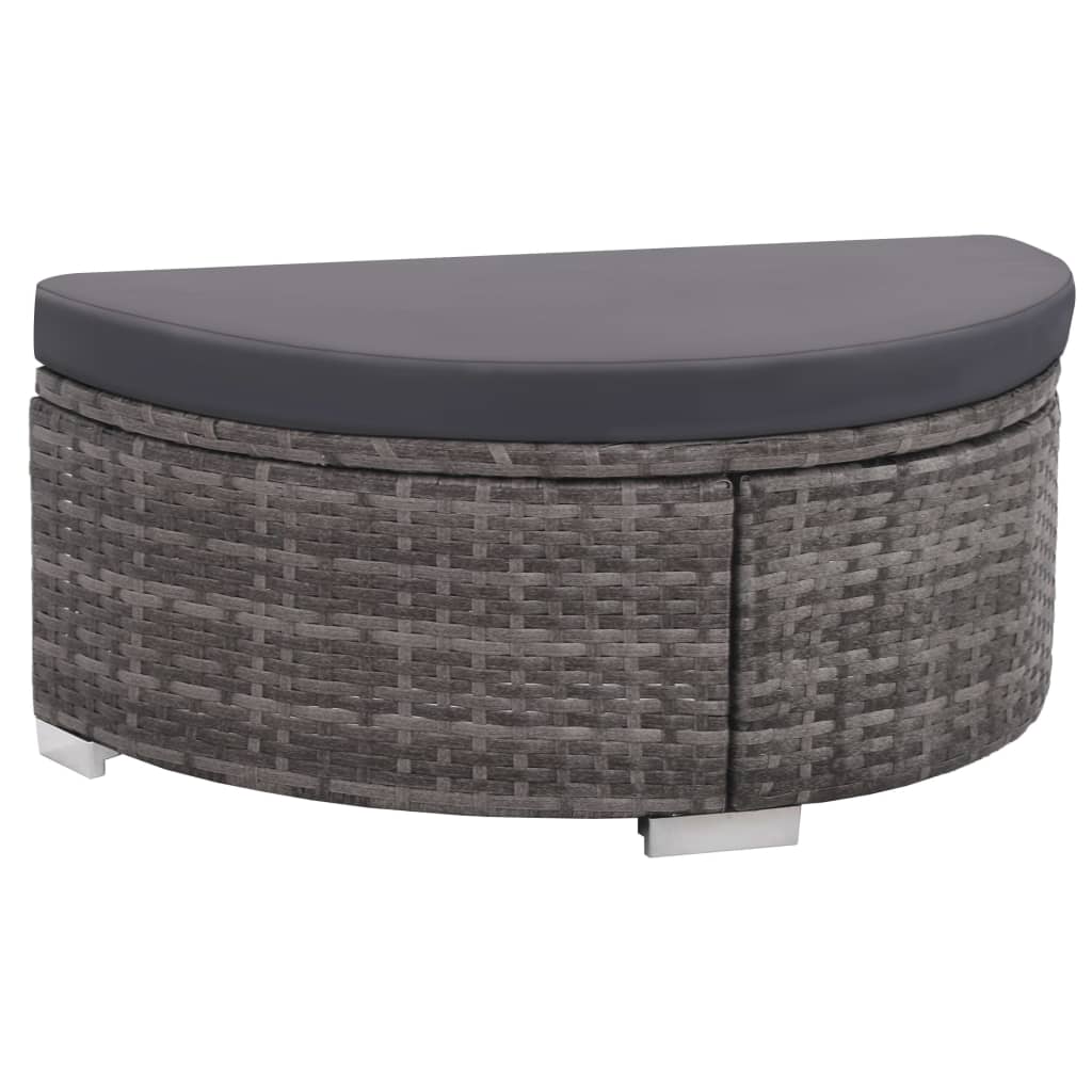 Set de muebles de jardín 8 pzas y cojines ratán sintético gris