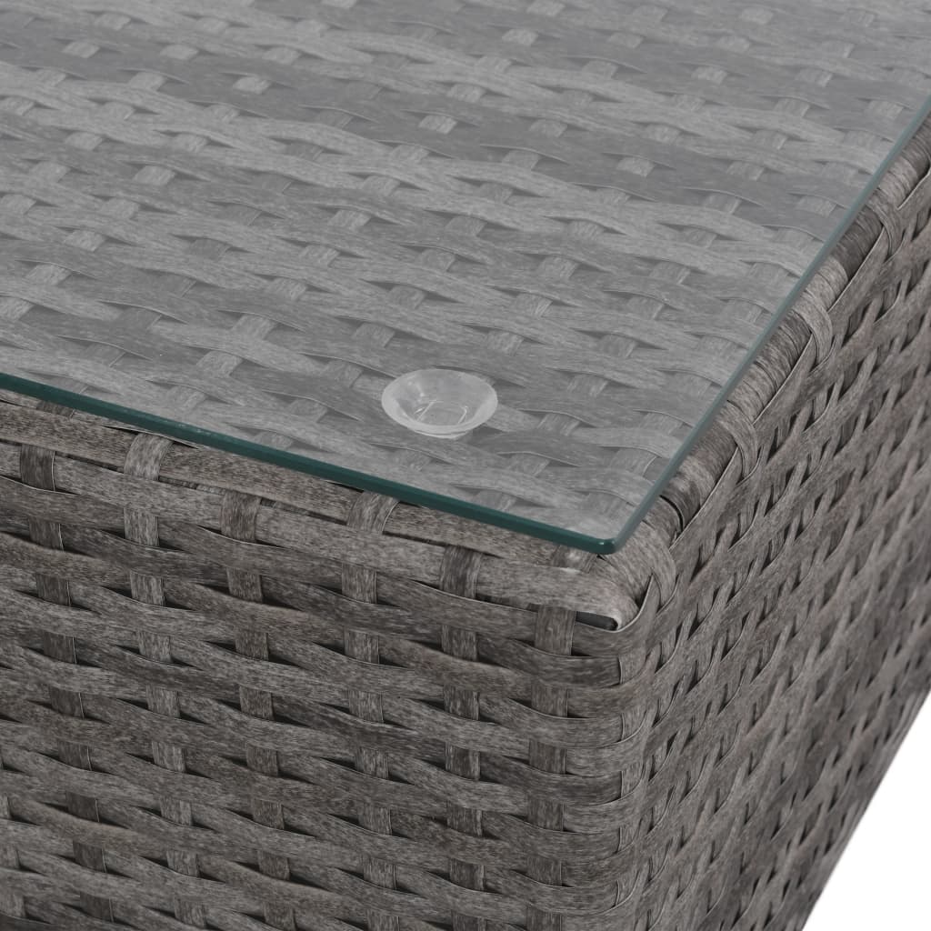 Set de muebles de jardín 8 pzas y cojines ratán sintético gris