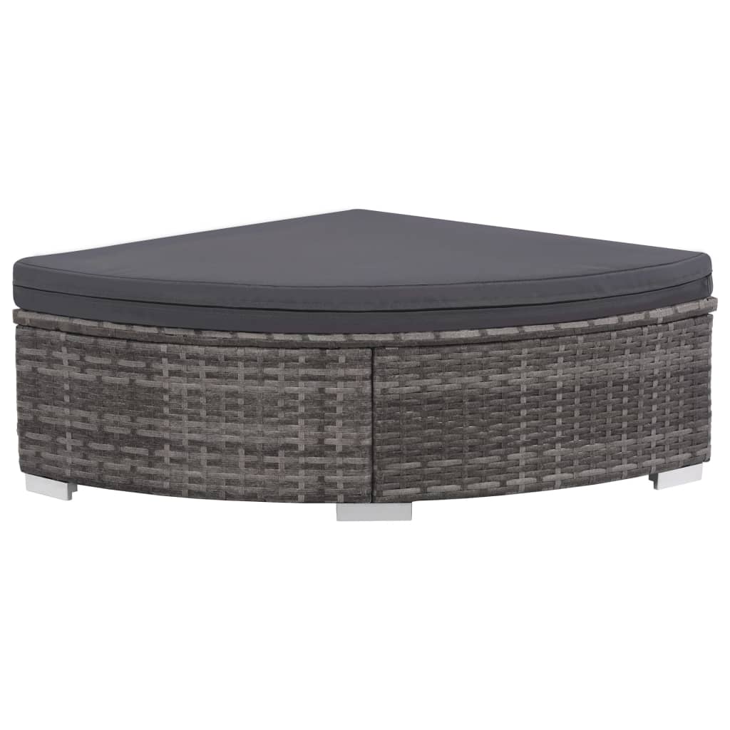 Set de muebles de jardín 6 pzas y cojines ratán sintético gris