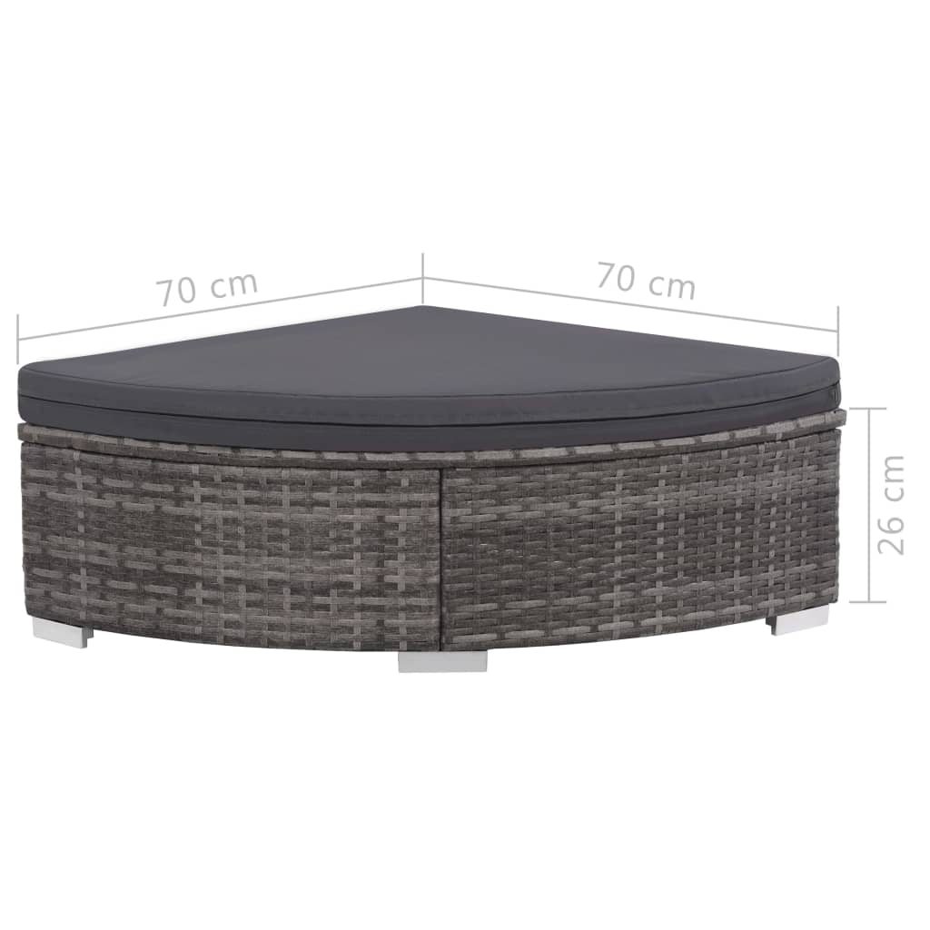 Set de muebles de jardín 6 pzas y cojines ratán sintético gris