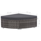 Set de muebles de jardín 6 pzas y cojines ratán sintético gris