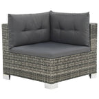 Set de muebles de jardín 10 pzas y cojines ratán sintético gris