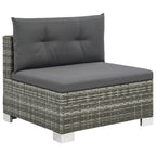 Set de muebles de jardín 10 pzas y cojines ratán sintético gris