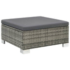 Set de muebles de jardín 10 pzas y cojines ratán sintético gris