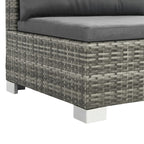 Set de muebles de jardín 10 pzas y cojines ratán sintético gris